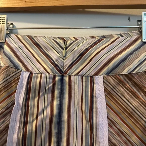 J.Jill striped patchwork A-line skirt Vintage Cottagecore Cabincore Size 12 - Picture 6 of 11
